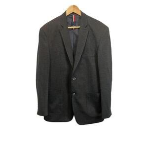 MENS DANIEL HICHTER Grey 2 Button Elbow Patch Fitted Blazer 44T